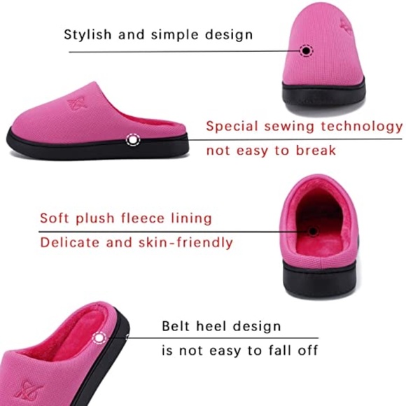 Women's  Memory Foam Slippers Landeer Pink 11 /12 - Picture 11 of 11